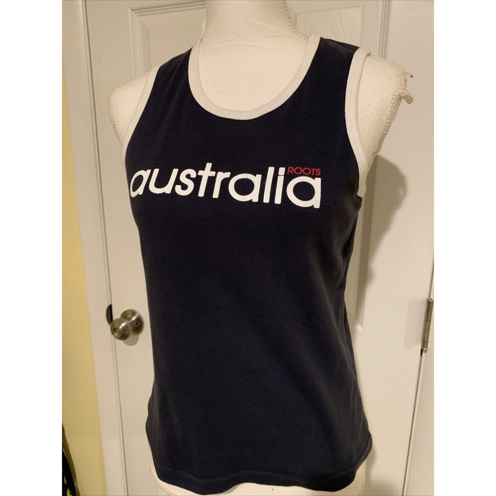 Vintage Y2K Women's ROOTS ATHLETICS Australia Tank Top Size Medium Two Sided